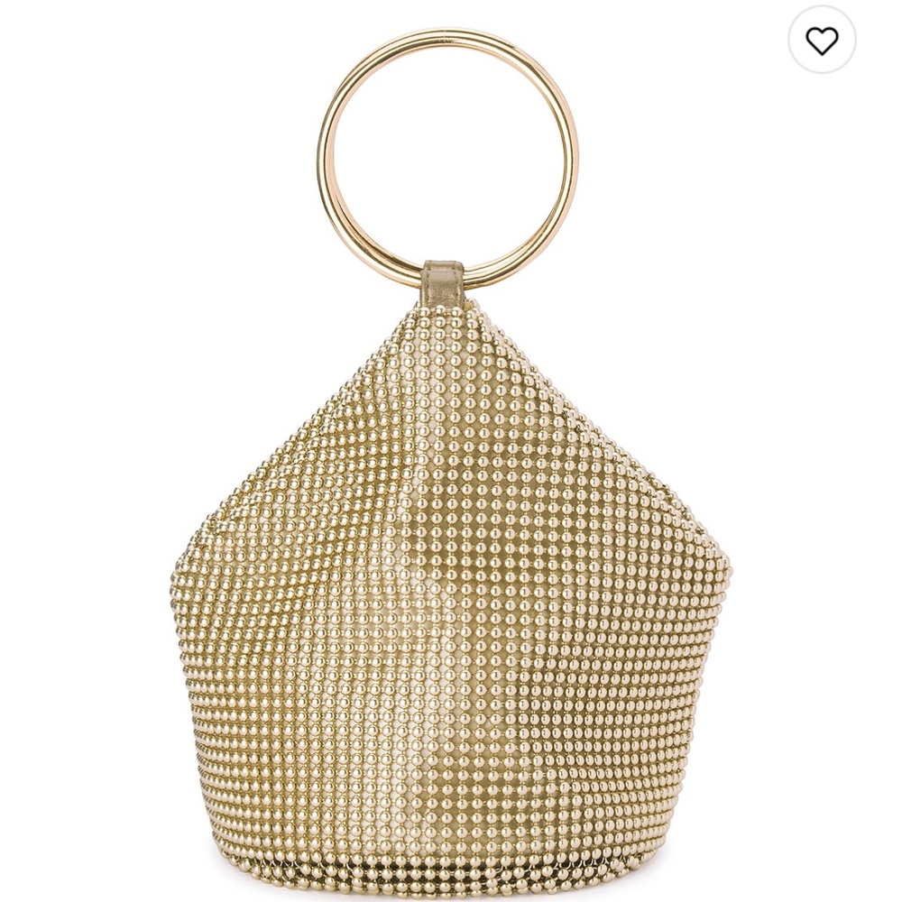 Gold Olga Berg Handbag Clutch Purse